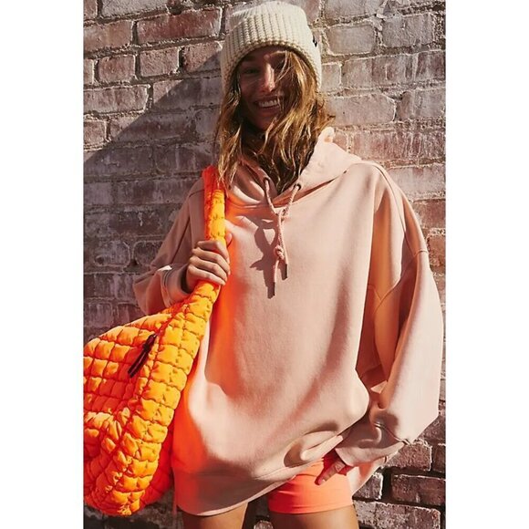 FREE PEOPLE Movement Sprint To The Finish Hoodie in Hot Coral Size X-Small NWT - Picture 13 of 14